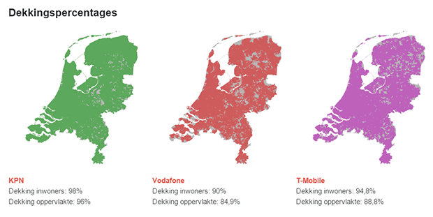 Internet voor tablet dekkingskaart